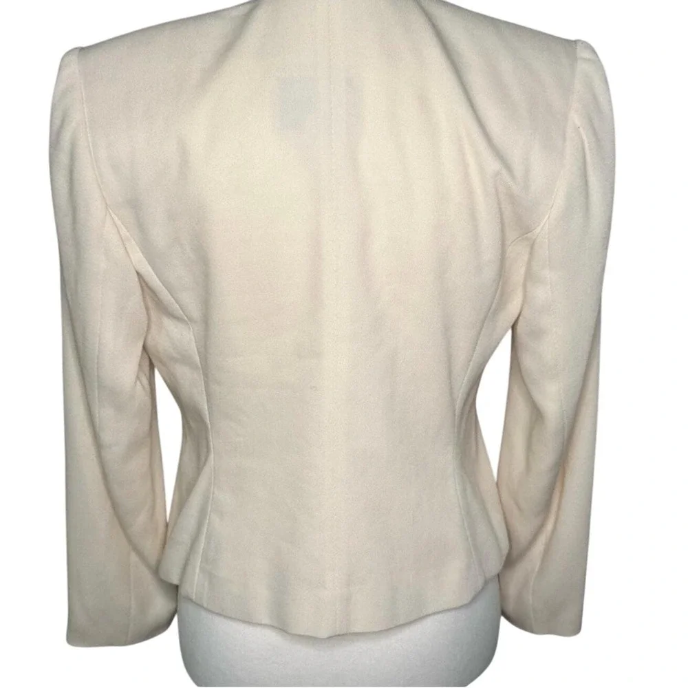 Vintage 80s/90s Kasper A.S.L. Cream Double-Breasted Women's Jacket Size‎ 2P - Picture 3 of 6